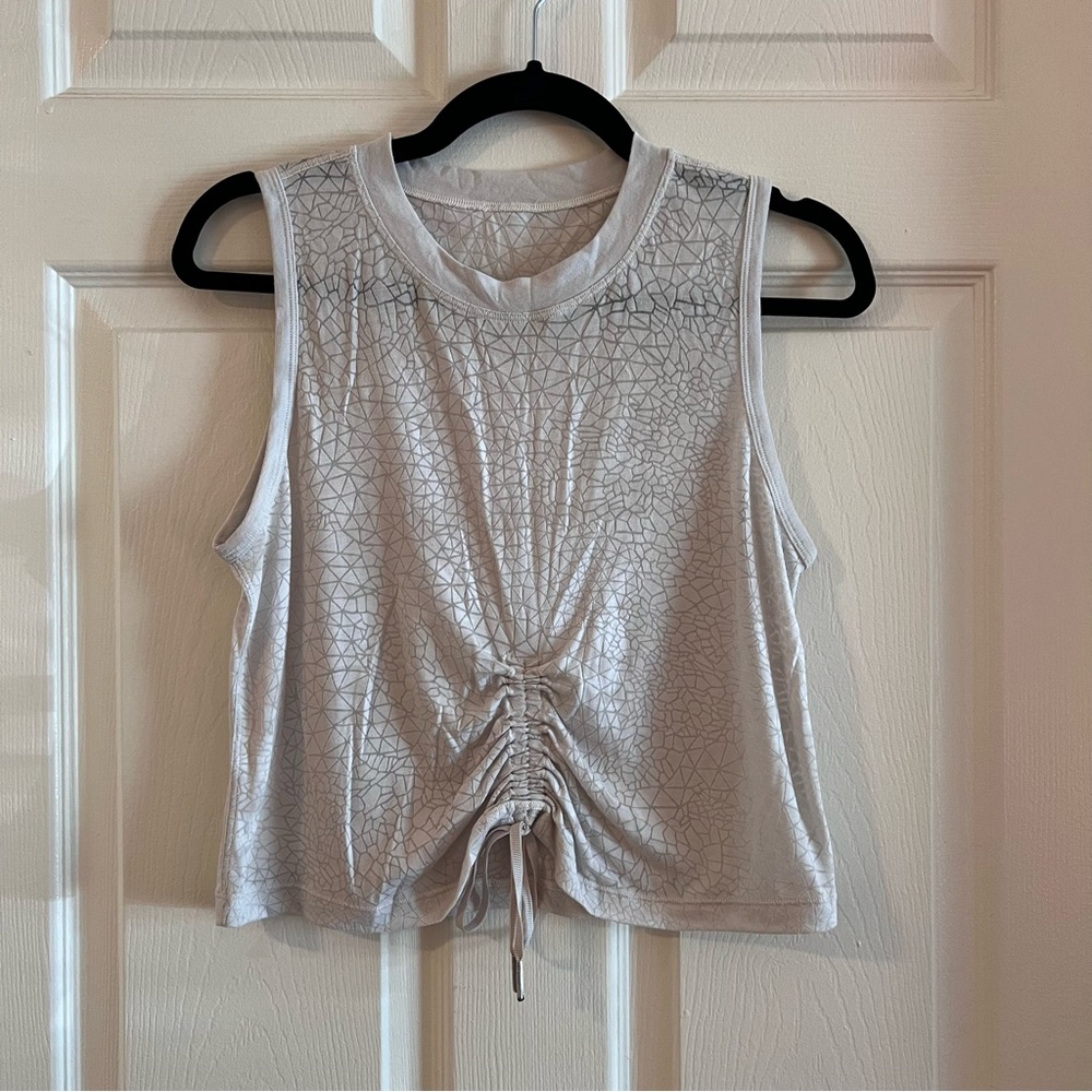 Lululemon white workout crop tank top